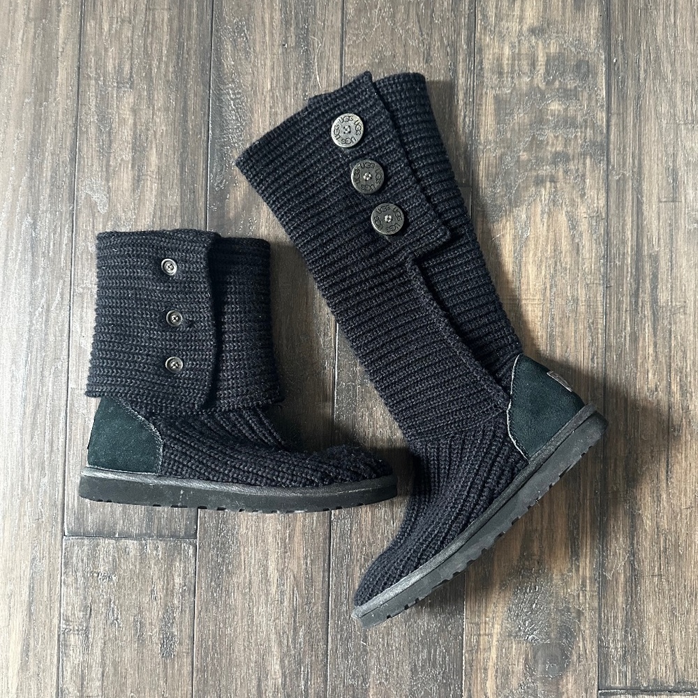 UGG Black Sweater Boot Sz USA 8
